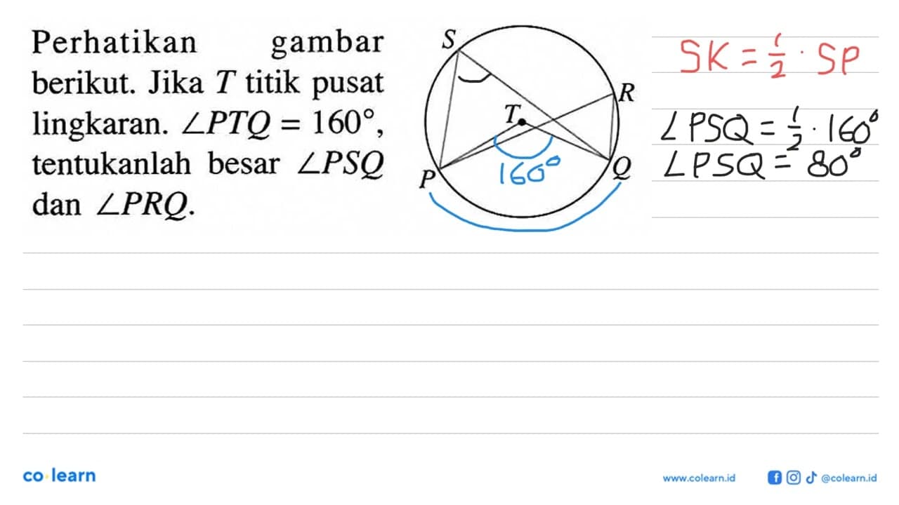 Perhatikan gambar berikut. Jarak T titik pusat lingkaran.