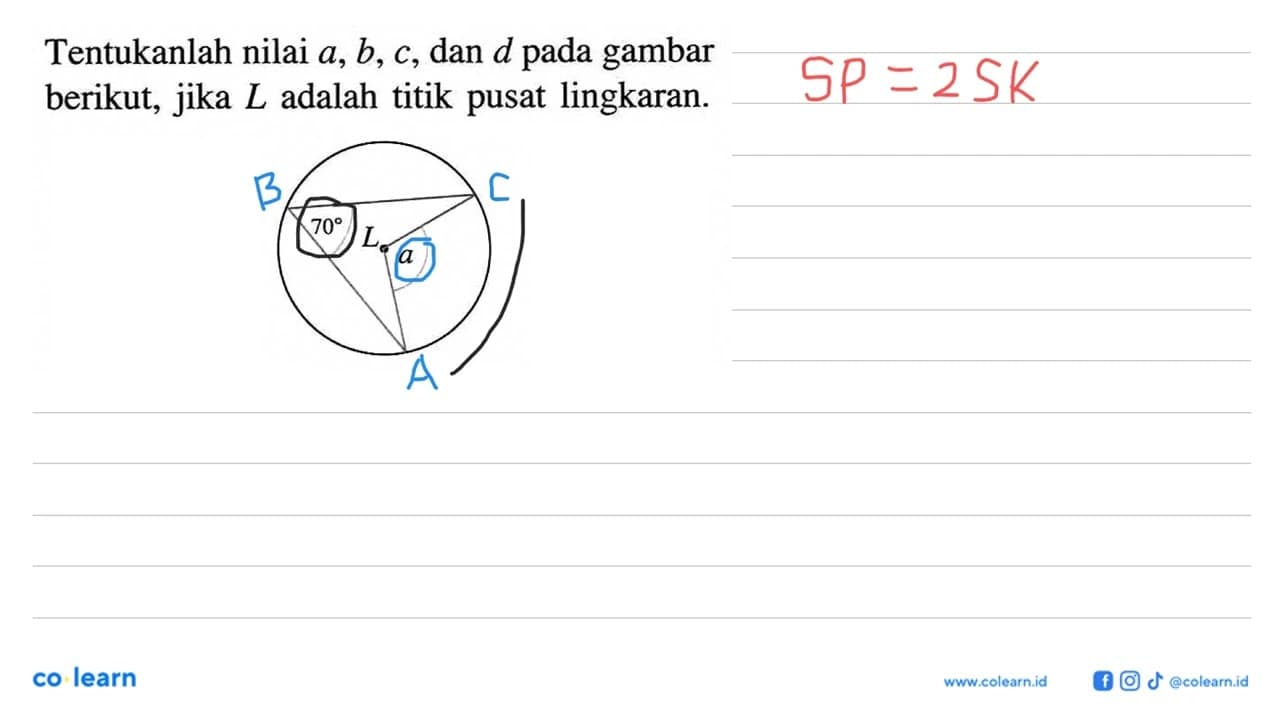 Tentukanlah nilai a, b, c, dan d pada gambar berikut, jika