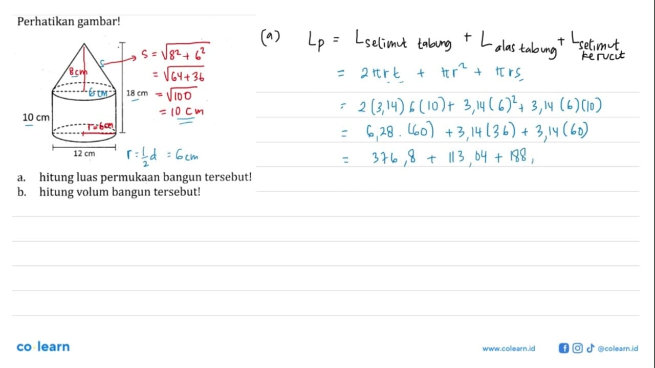 Perhatikan gambar!10 cm 12 cm 18 cma. hitung luas permukaan