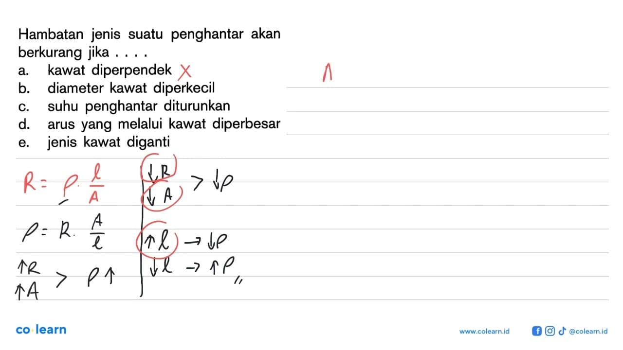 Hambatan jenis suatu penghantar akan berkurang jika.... a.