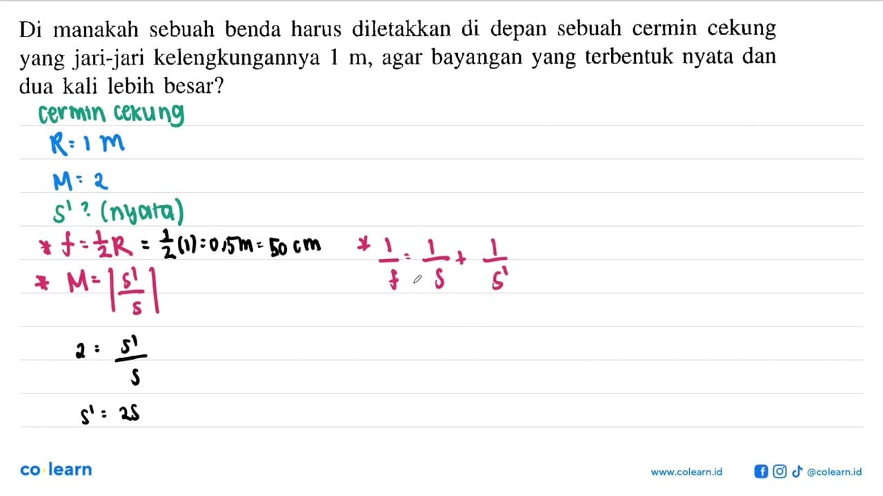 Di manakah sebuah benda harus diletakkan di depan sebuah