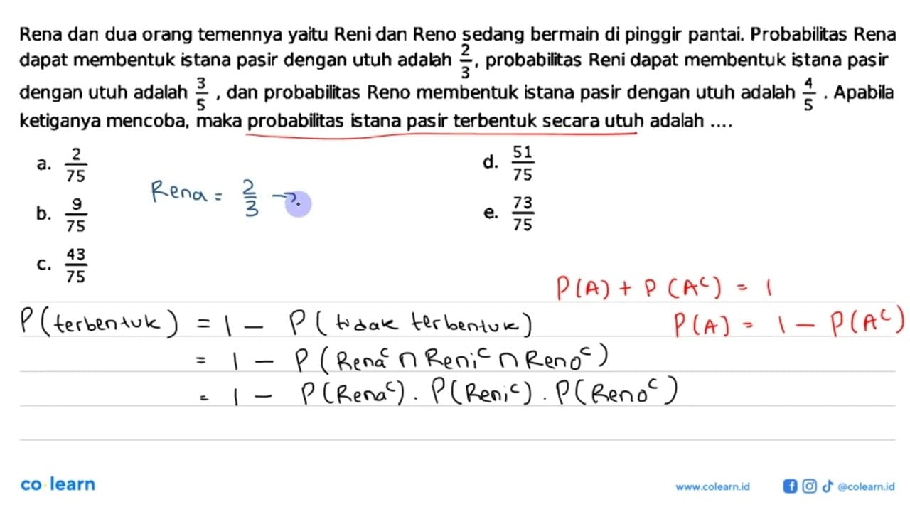 Rena dan dua orang temennya yaitu Reni dan Reno sedang