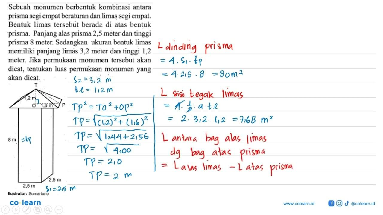 Sebiah monumen berbentuk kombinasi antara prisma segi empat