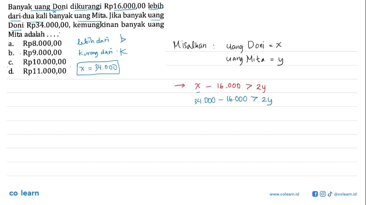 Sebuah persegi panjang mempunyai ukuran panjang (5x-4) cm