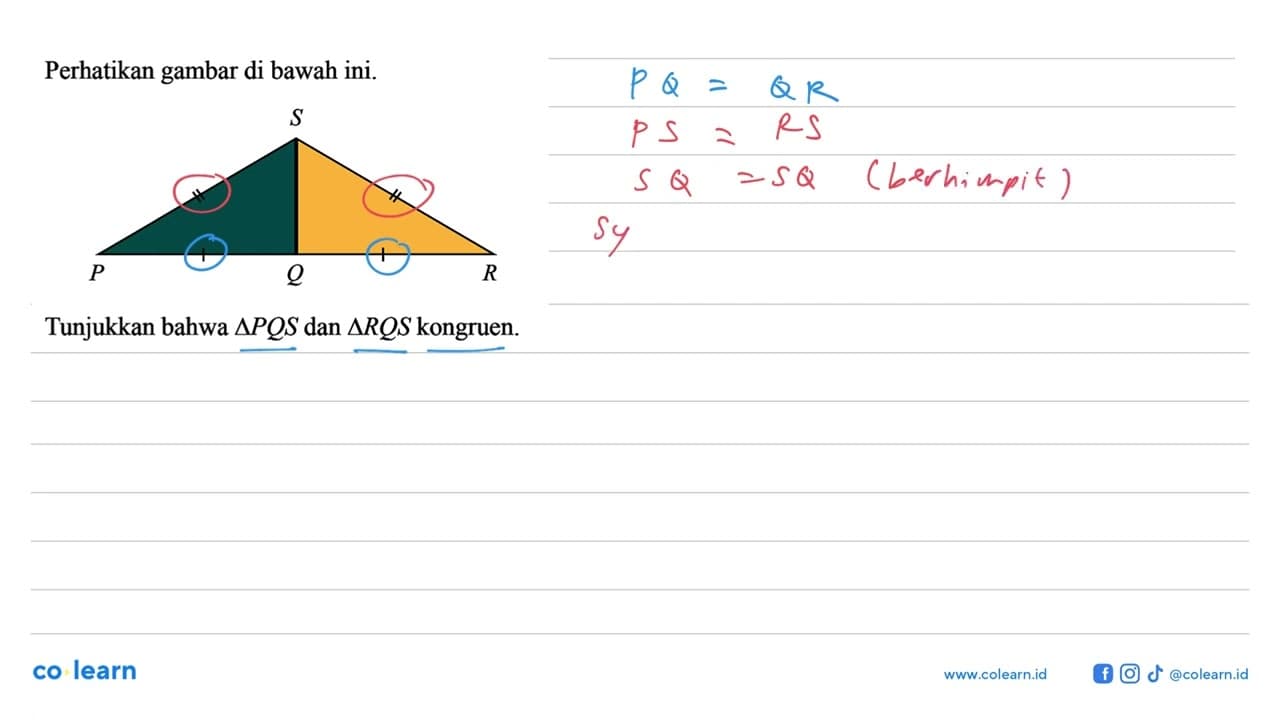 Perhatikan gambar di bawah ini.Tunjukkan bahwa segitiga P Q