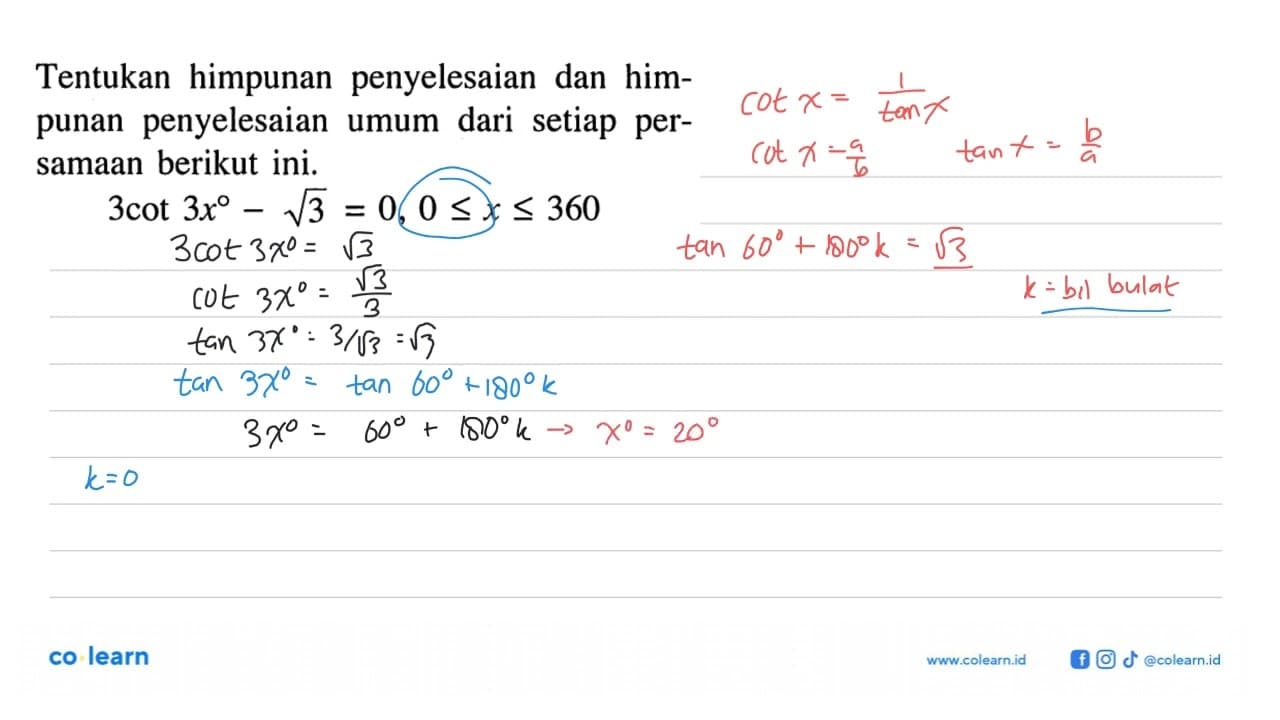 Tentukan himpunan penyelesaian dan himpunan penyelesaian