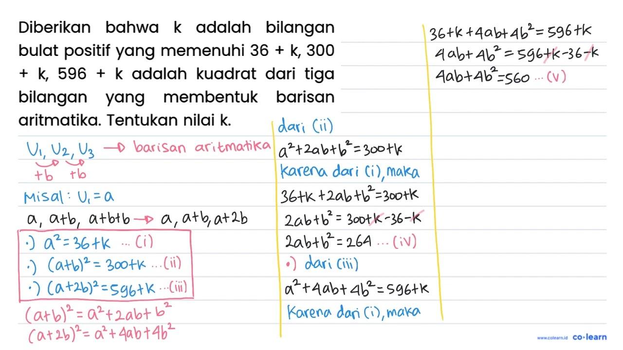 Diberikan bahwa k adalah bilangan bulat positif yang