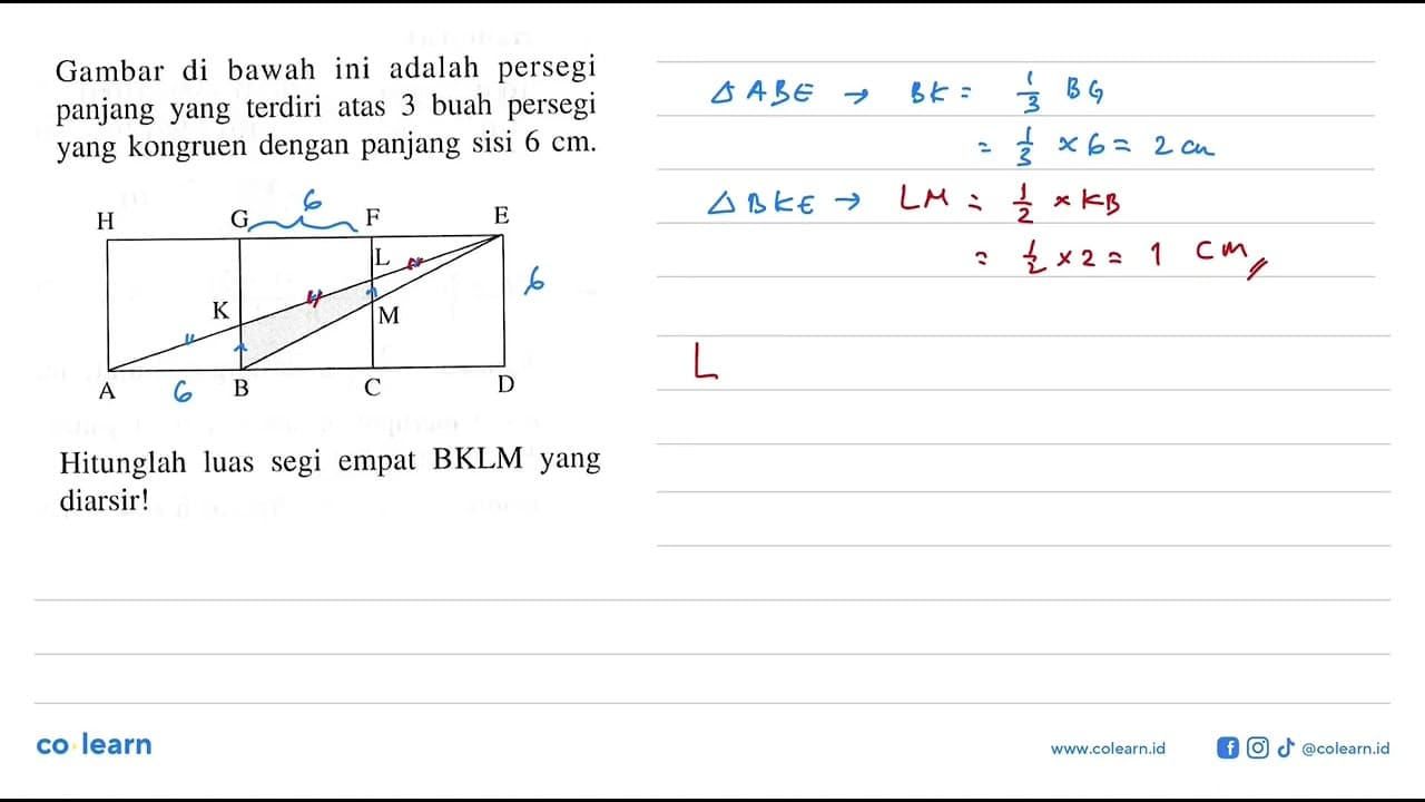 Gambar di bawah ini adalah persegi panjang yang terdiri