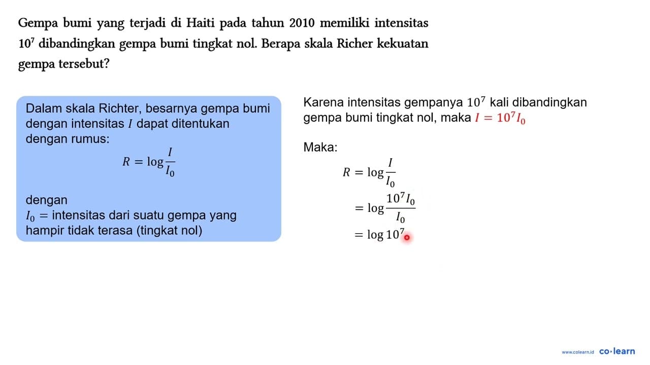 Gempa bumi yang terjadi di Haiti pada tahun 2010 memiliki