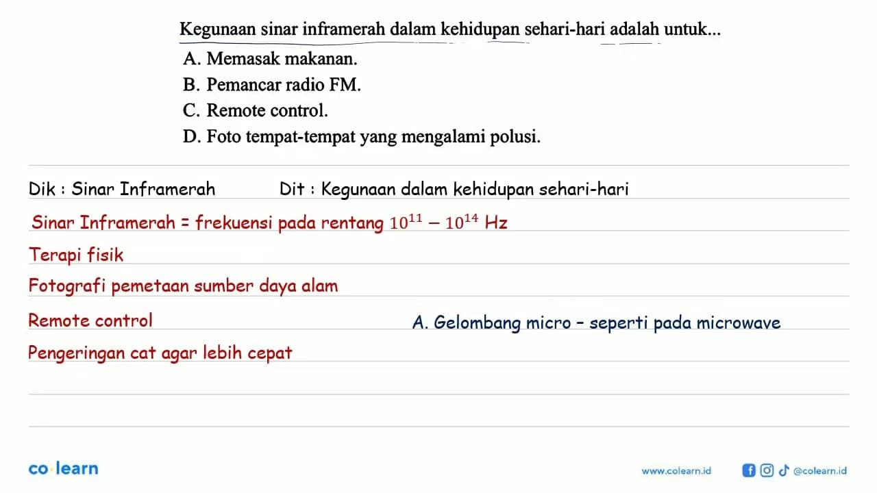 Kegunaan sinar inframerah dalam kehidupan sehari-hari