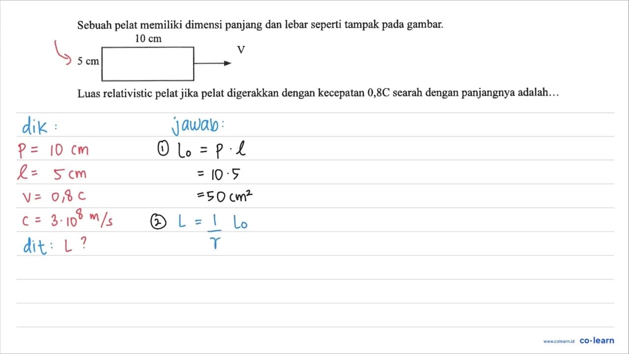 Sebuah pelat memiliki dimensi panjang dan lebar seperti