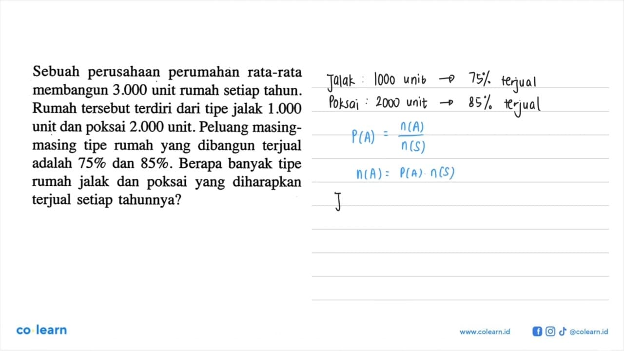 Sebuah perusahaan perumahan rata-rata membangun 3.000 unit