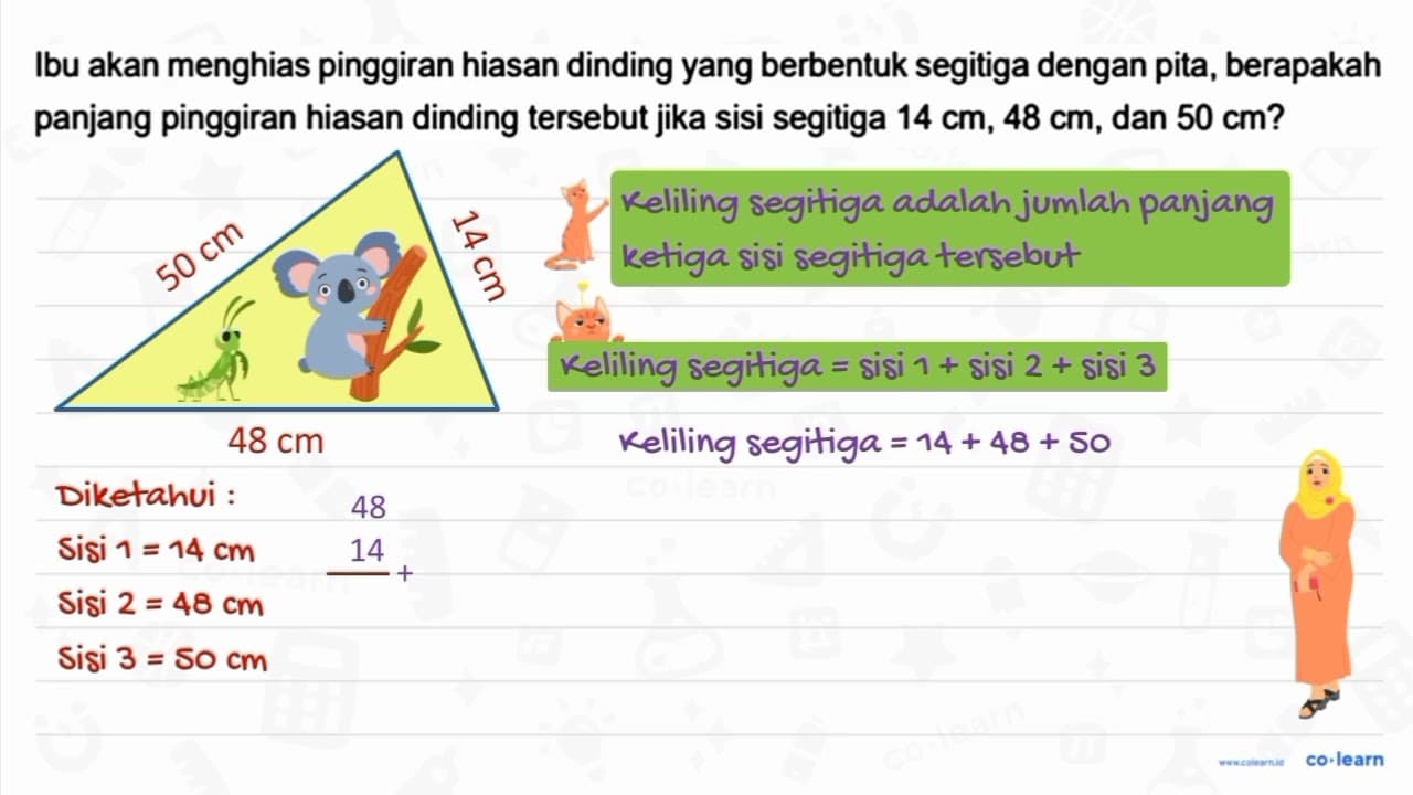 Ibu akan menghias pinggiran hiasan dinding yang berbentuk