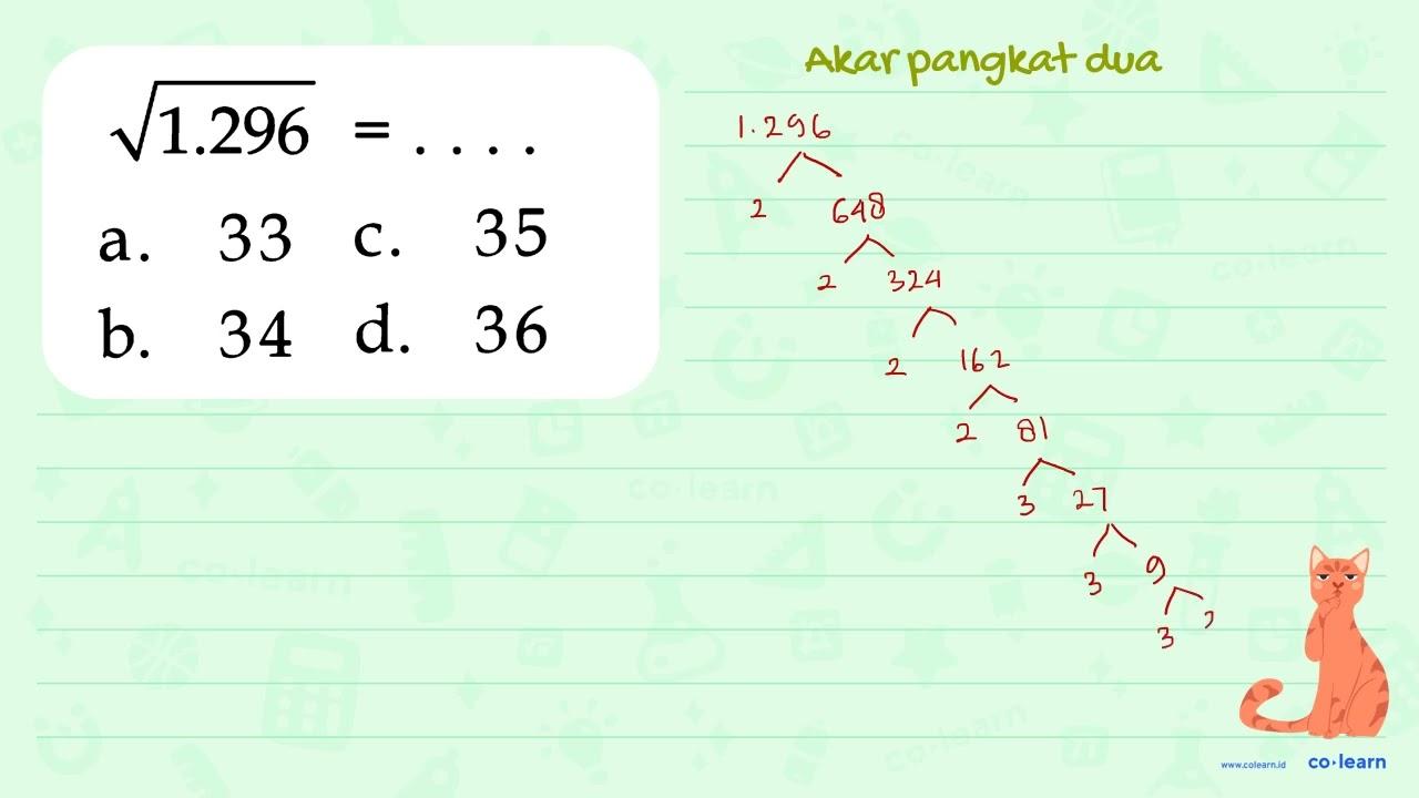 1.296 = 35 33 a C. d. 34 36 b.