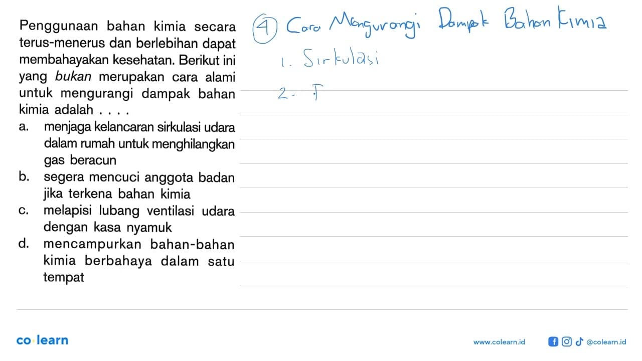 Penggunaan bahan kimia secara terus-menerus dan berlebihan