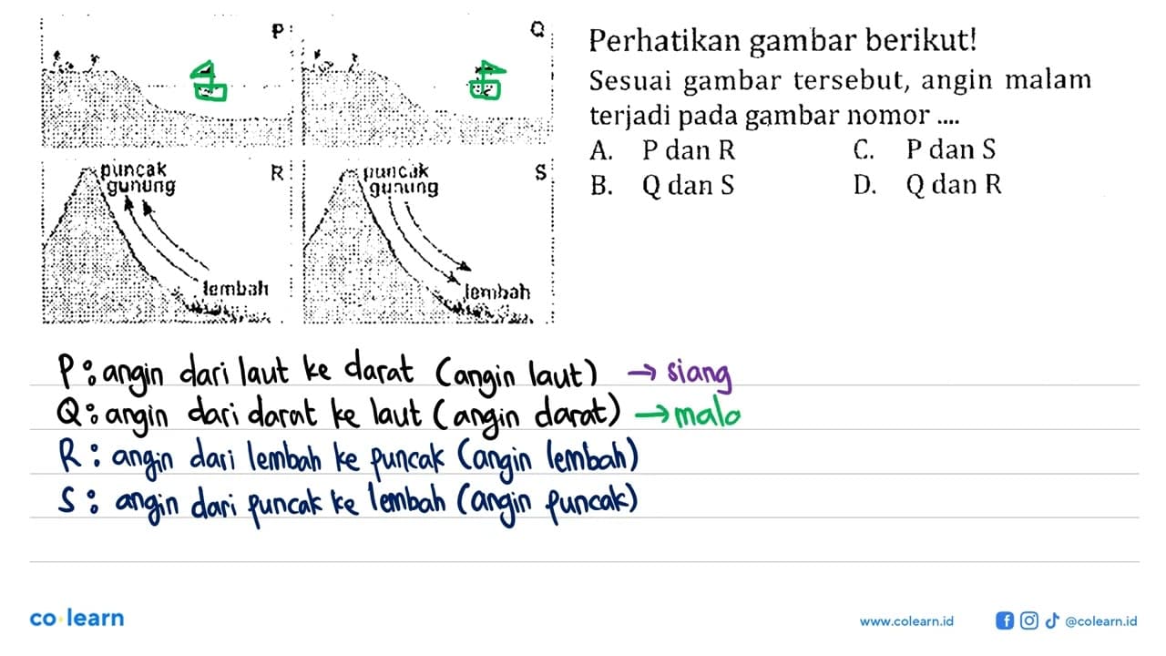 Perhatikan gambar berikut! P Q R puncak gunung lembah S