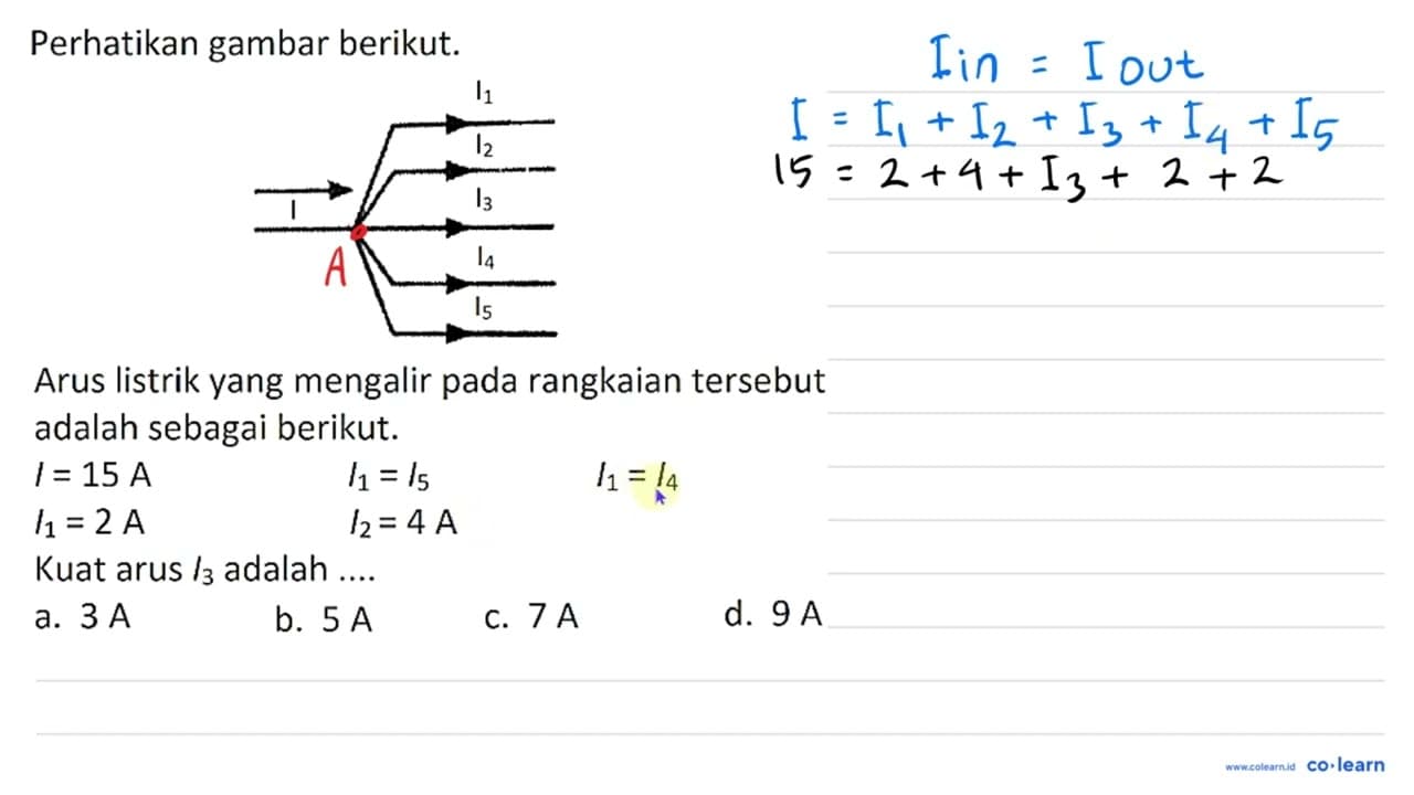 Perhatikan gambar berikut. Arus listrik yang mengalir pada