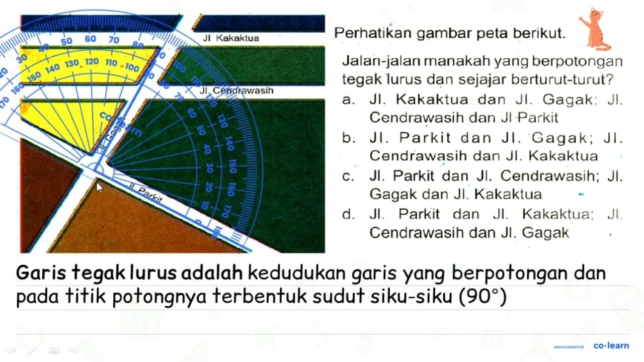 Perhatikan gambar peta berikut. Jalan-jalan manakah yang