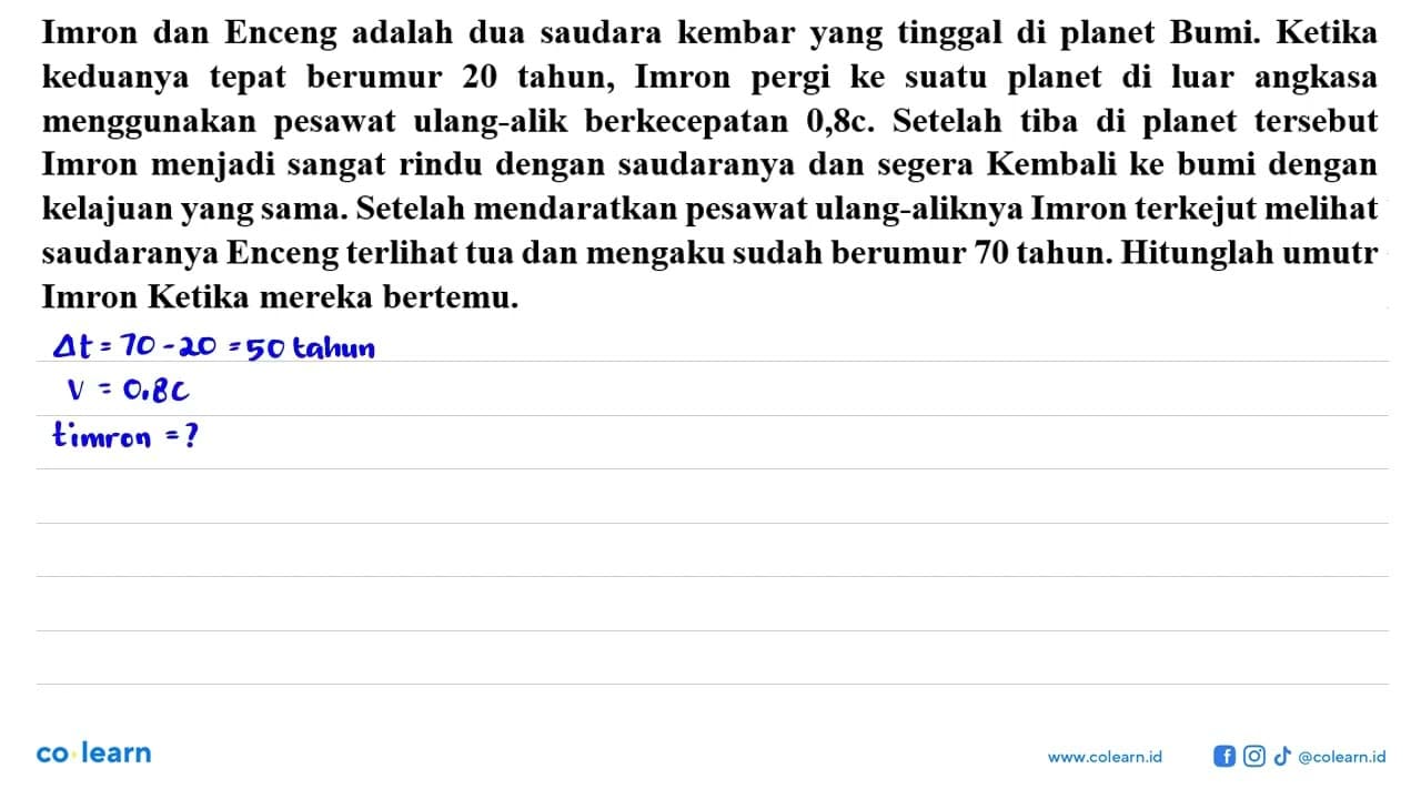 Imron dan Enceng adalah dua saudara kembar yang tinggal di