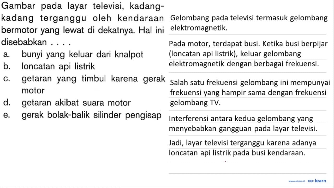 Gambar pada layar televisi, kadangkadang terganggu oleh