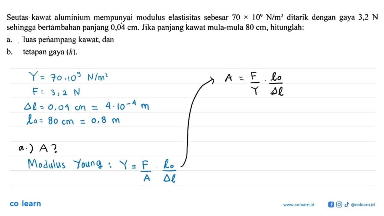 Seutas kawat aluminium mempunyai modulus elastisitas