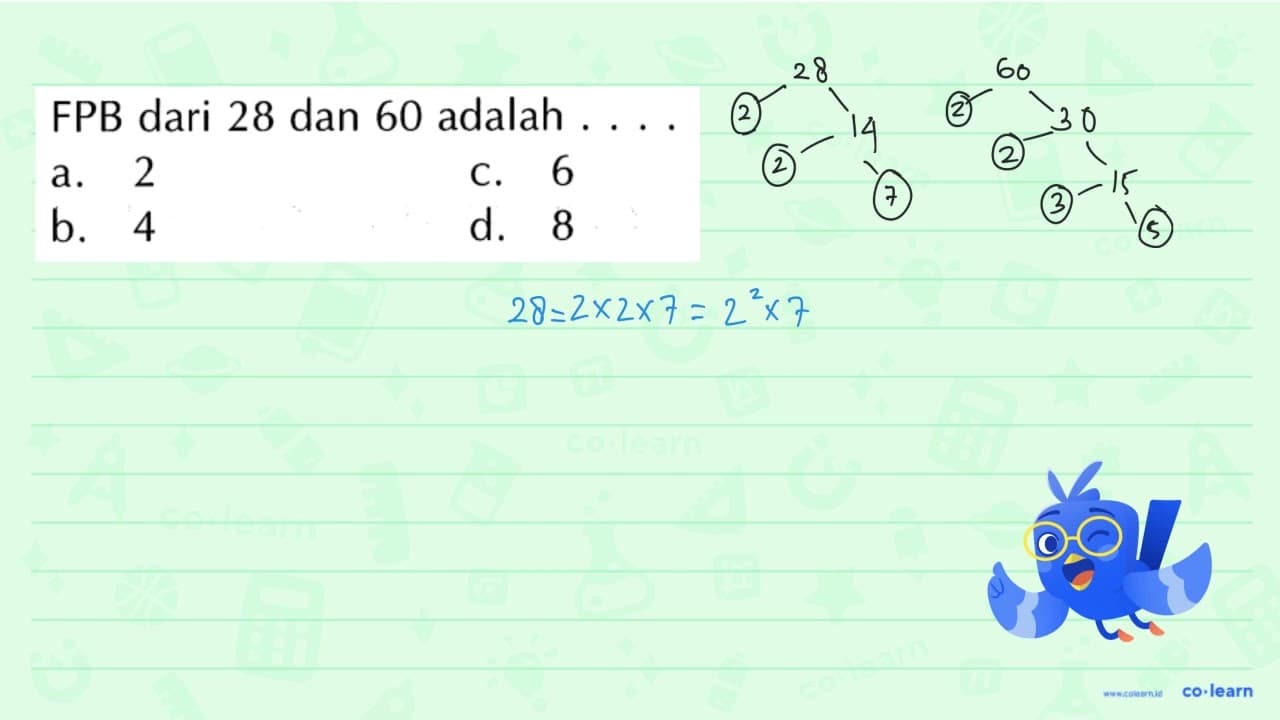 FPB dari 28 dan 60 adalah