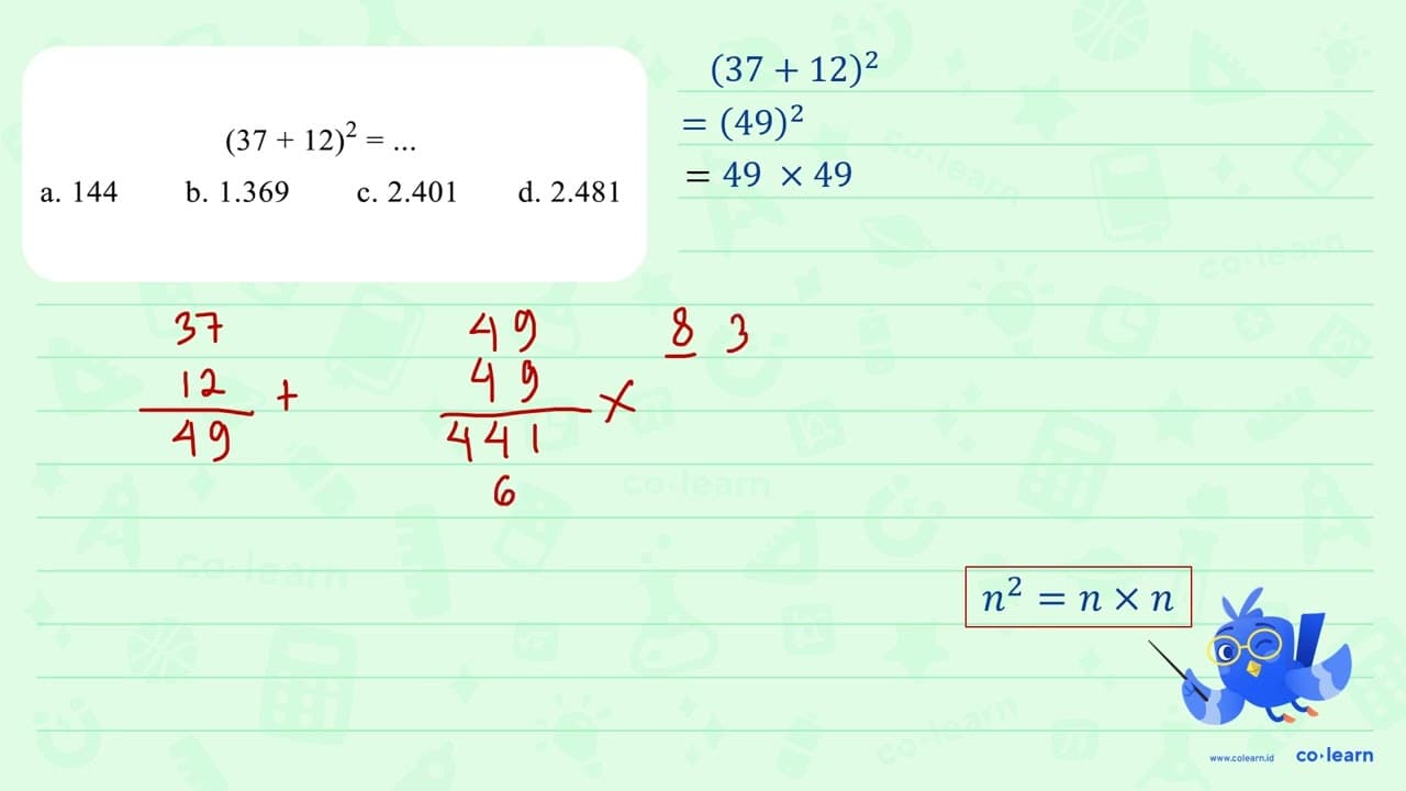 (37 + 12)^2=...