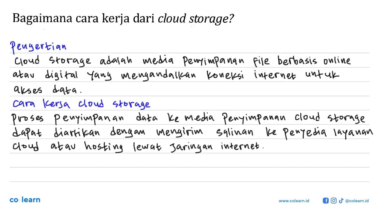 Bagaimana cara kerja dari cloud storage?