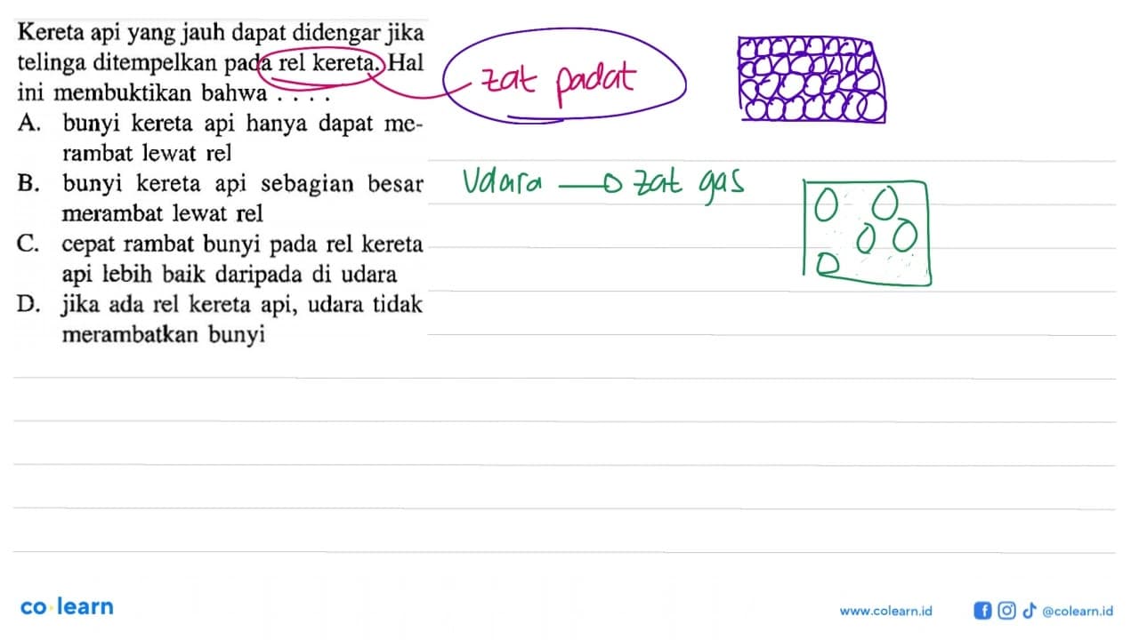 Kereta api yang jauh dapat didengar jika telinga