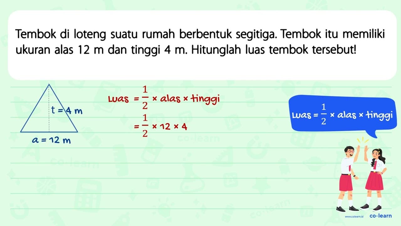 Tembok di loteng suatu rumah berbentuk segitiga. Tembok itu