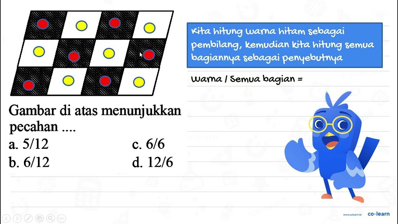 Gambar di atas menunjukkan pecahan ....