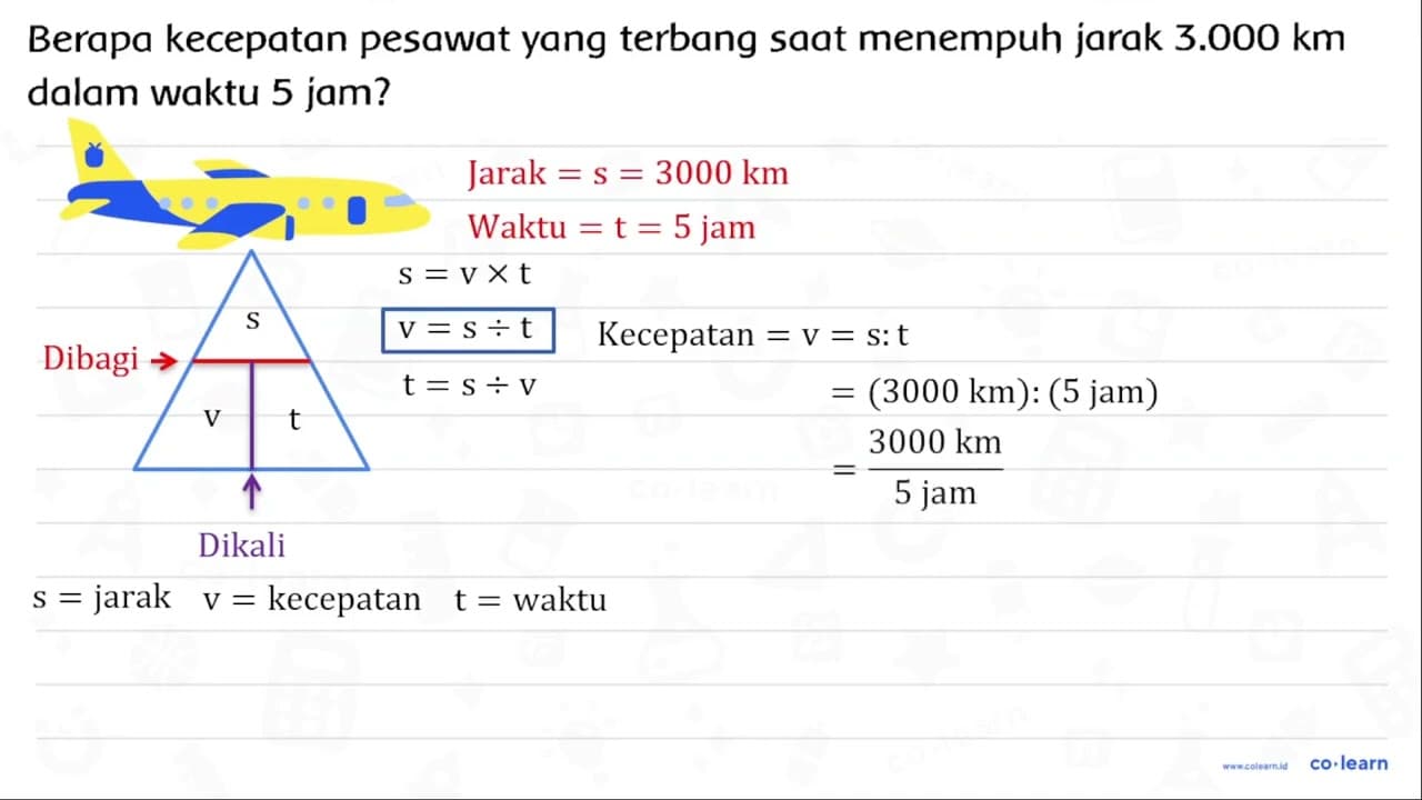 Berapa kecepatan pesawat yang terbang saat menempuh jarak