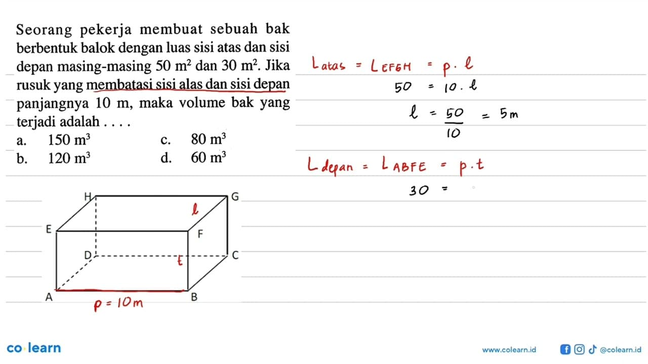 Seorang pekerja membuat sebuah bak berbentuk balok dengan