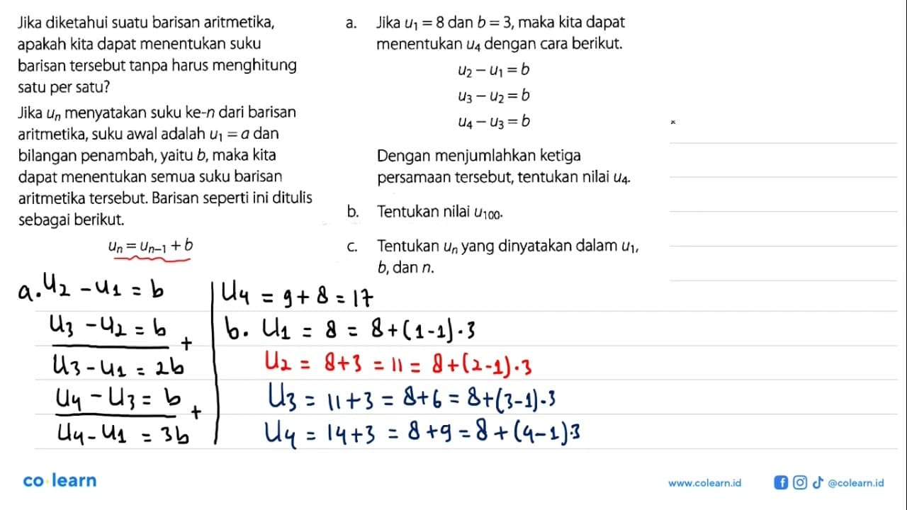 Jika diketahui suatu barisan aritmetika, apakah kita dapat