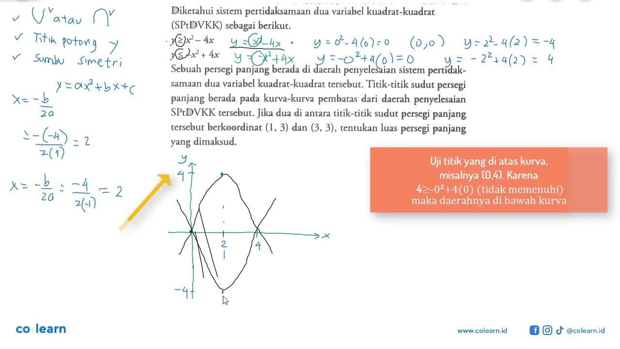 Diketahui sistem pertidaksamaan dua variabel