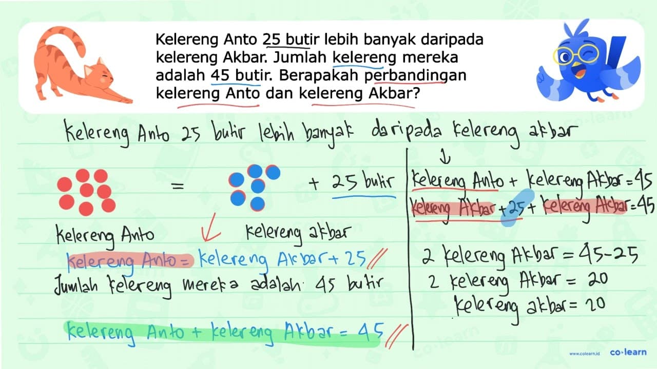 Kelereng Anto 25 butir lebih banyak daripada kelereng