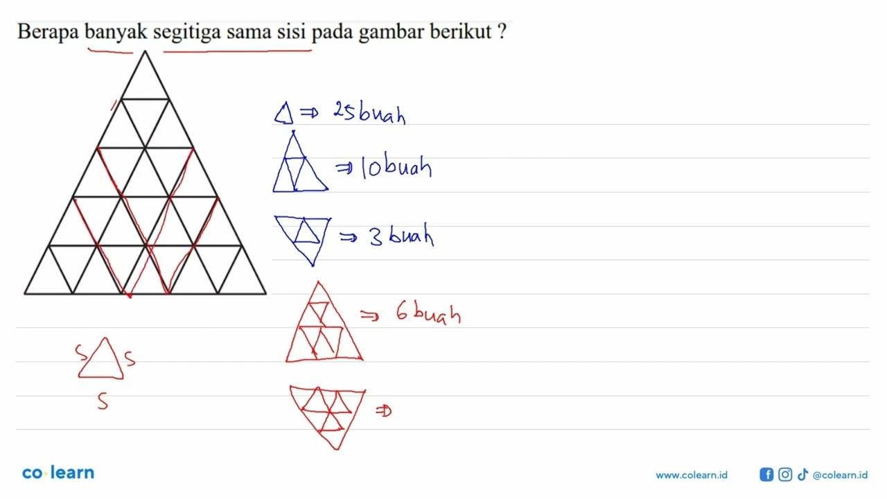 Berapa banyak segitiga sama sisi pada gambar berikut?