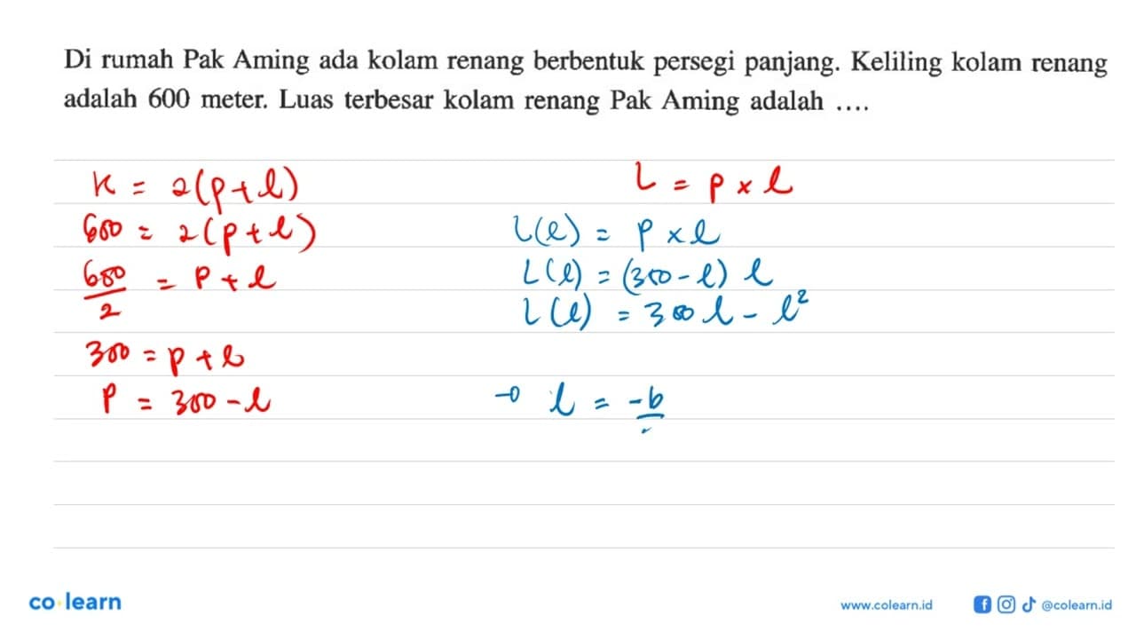 Di rumah Pak Aming ada kolam renang berbentuk persegi