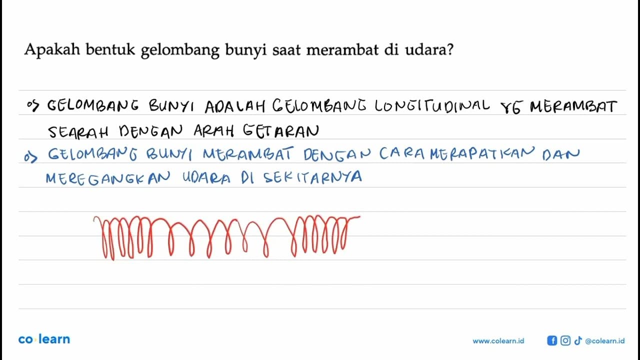 Apakah bentuk gelombang bunyi saat merambat di udara?