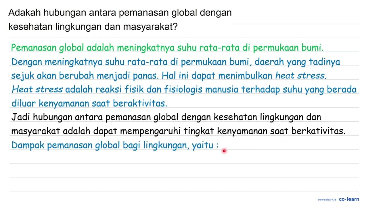 Adakah hubungan antara pemanasan global dengan kesehatan