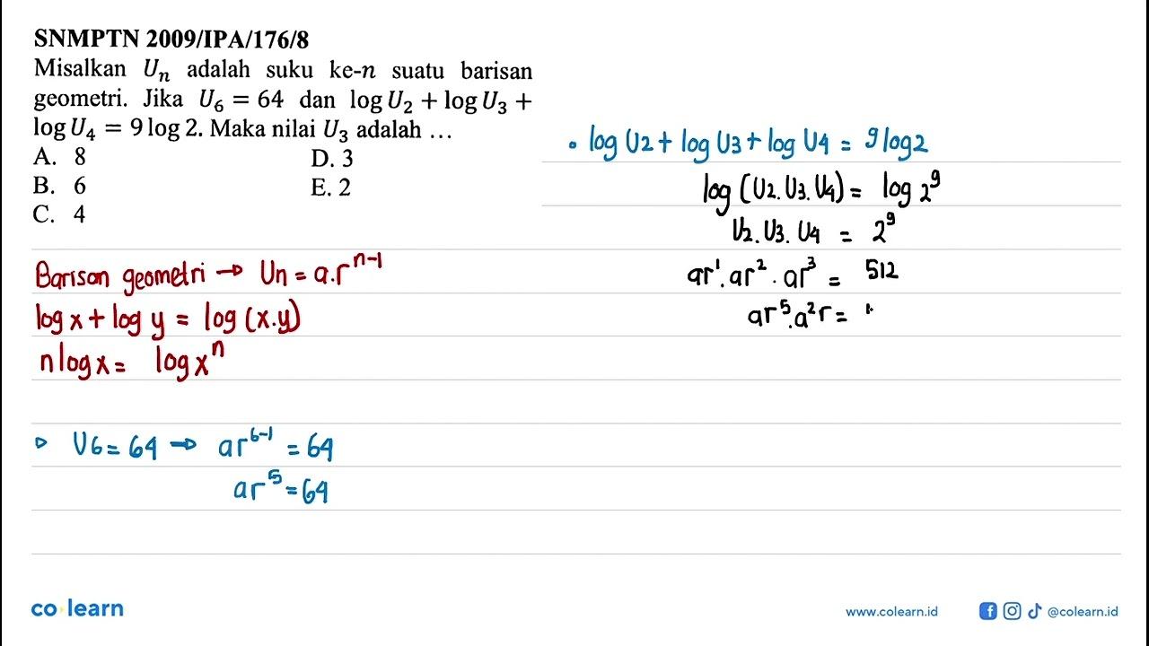 SNMPTN 2009/IPA/176/8Misalkan Un adalah suku ke-n suatu