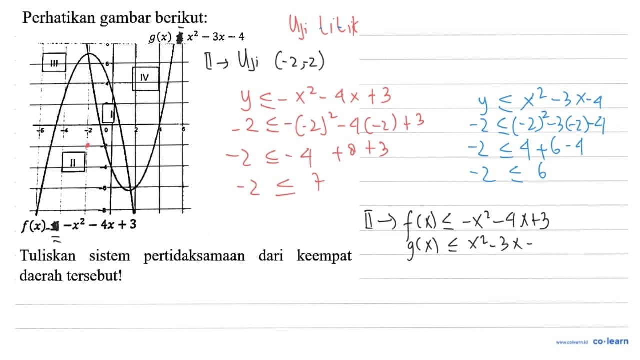 Perhatikan gambar berikut: Tuliskan sistem pertidaksamaan