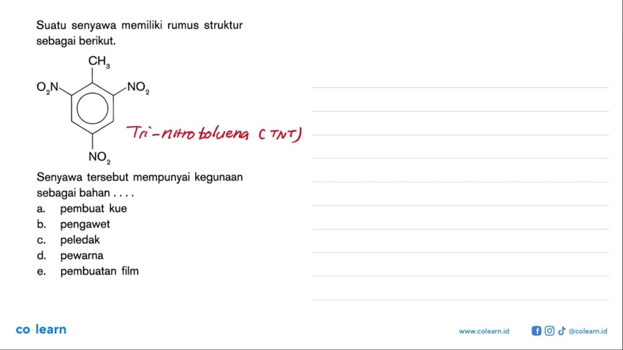 Suatu senyawa memiliki rumus struktur sebagai berikut. CH3