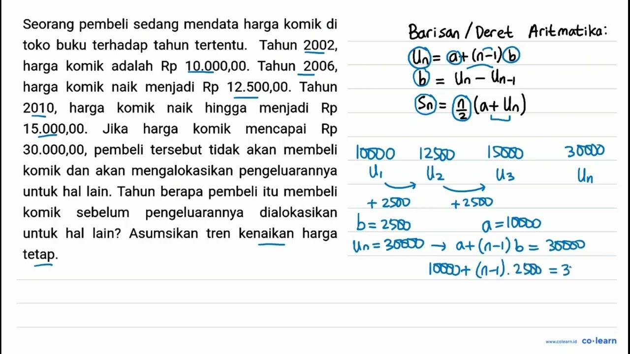 Seorang pembeli sedang mendata harga komik di toko buku