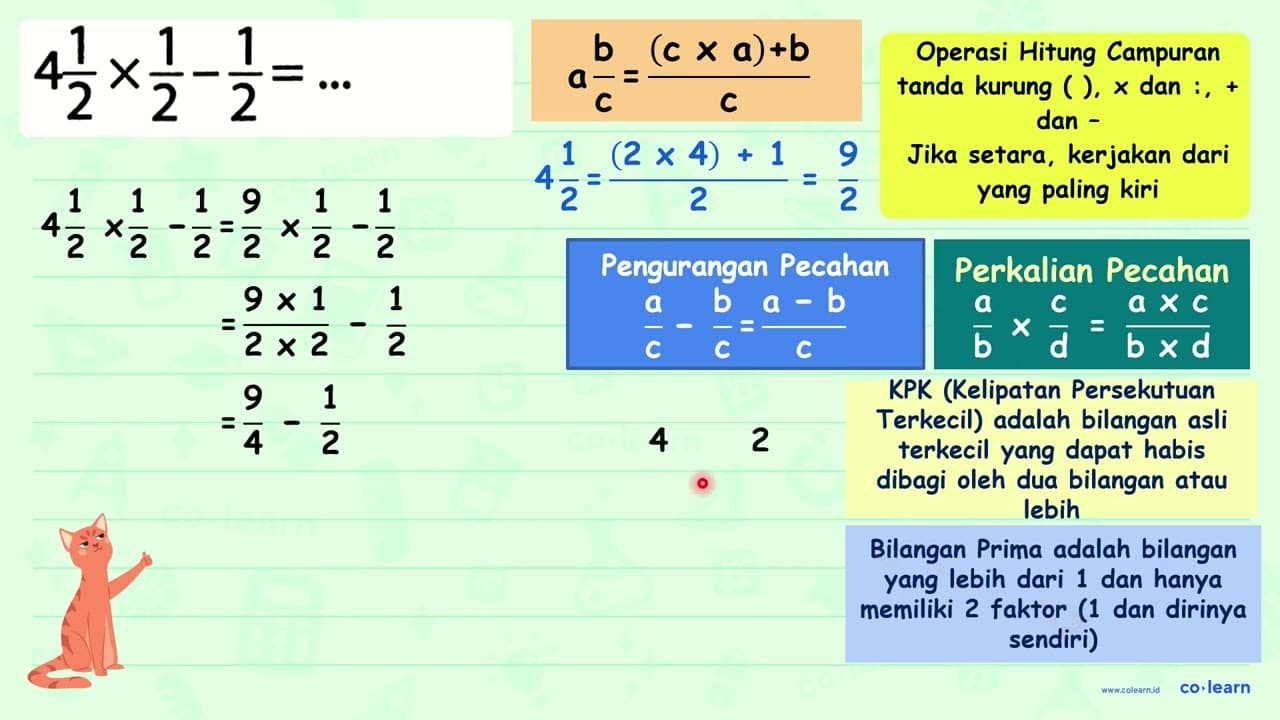 4 (1)/(2) x (1)/(2)-(1)/(2)=...