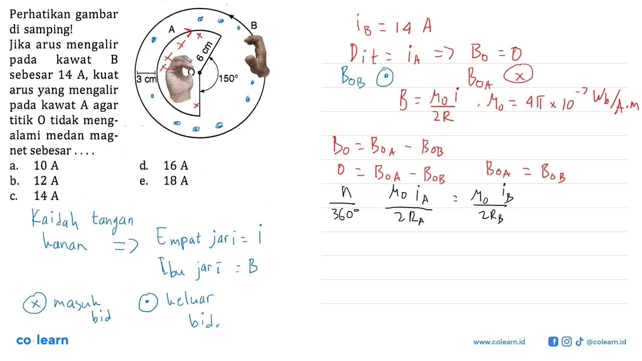 Perhatikan gambar di samping! 3 cm 6 cm 150 Jika arus