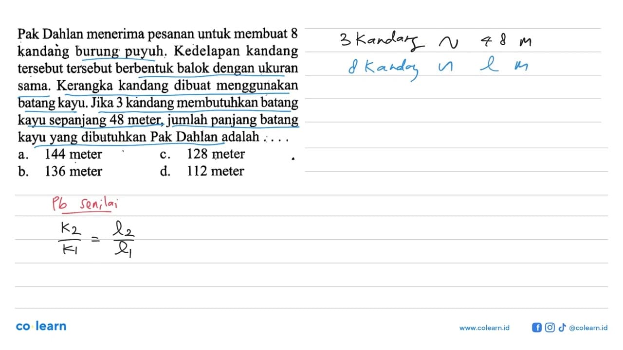 Pak Dahlan menerima pesanan untuk membuat 8 kandang burung