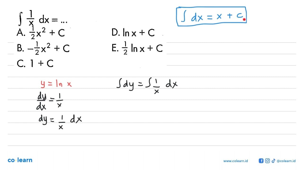 integral 1/x dx=...