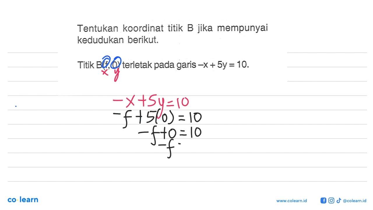 Tentukan koordinat titik B jika mempunyai kedudukan