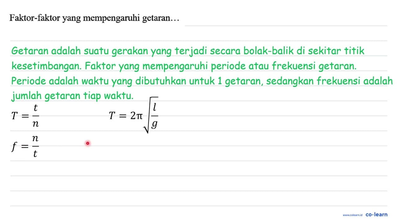 Faktor-faktor yang mempengaruhi getaran...